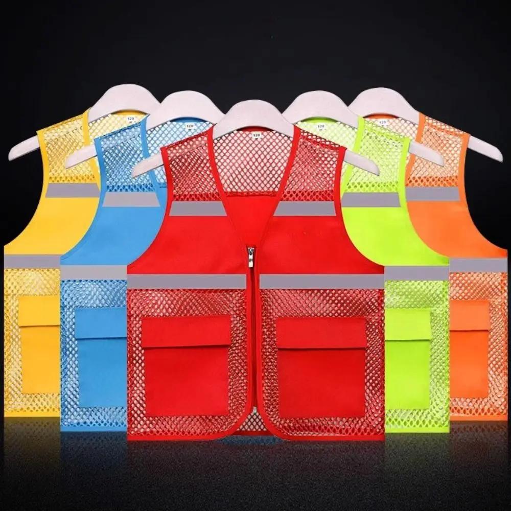 High Visibility Running Sports Vest Mesh Breathable Multicolors Warning Safety Protective Vest Reflective Strip
