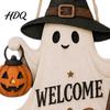 Spooky Halloween Decoration Wooden Hanging Door Sign Cute Ghost Welcome Ornament