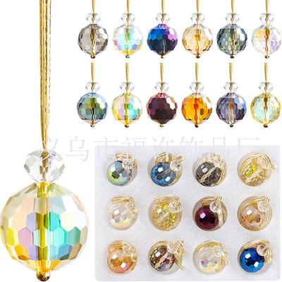 22mm Electroplating Colorful Glass Ball Pendant Crystal  DIY Christmas Decoration Christmas Tree Pendant
