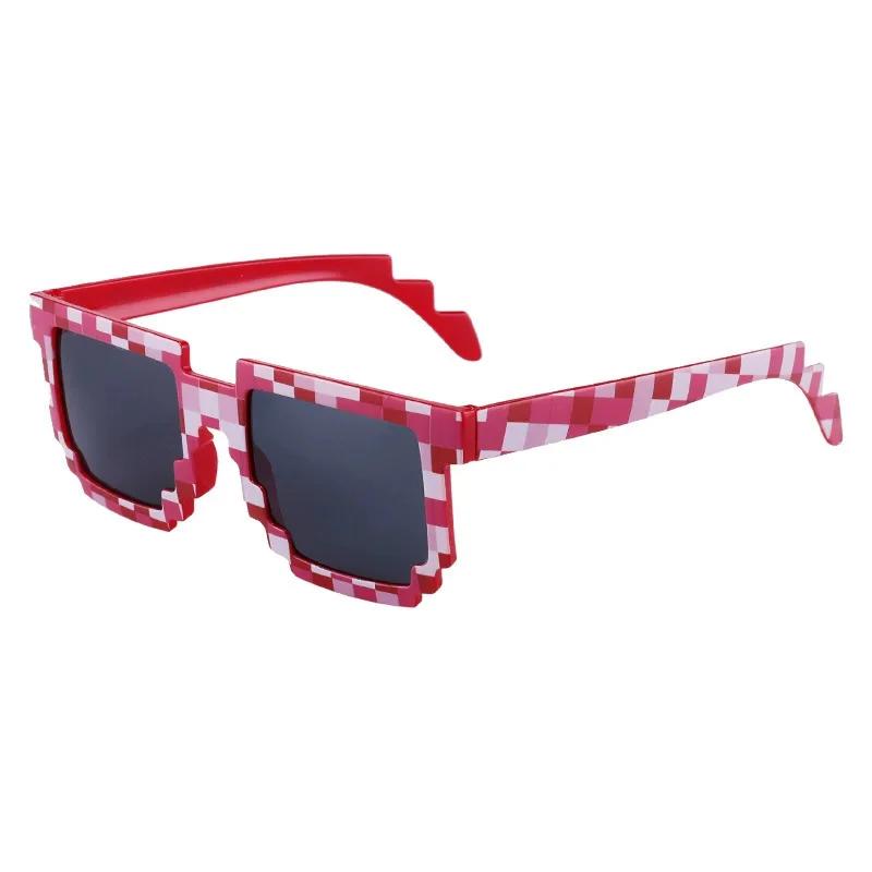 New Fashion Trend Sunglasses Mosaic Checkered Box Glasses Men'S And Women'S Funny Dance Party Black Eyeglasses