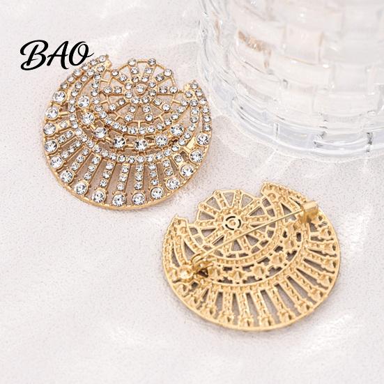 Women Fashion Jewelry Hollow Rhinestone Sun Moon Brooch, Metal Lapel Pin for Out Men Women, Accessories Clothing Scarf Hat Decoration Bag