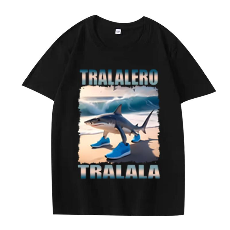 Italian Brainrot Funny Meme T Shirt Men Women Tralalero Tralala Tung Tung Tung Sahur Bombardiro Crocodilo Brr Brr Cappuccino Tee