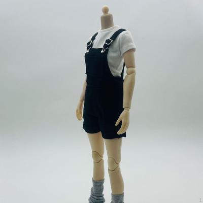 Ensemble salopette et short 1/6 Mode Cosplay avec chaussettes montantes Costume pour figurines 30 cm