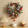 45cm Diameter Christmas Wreath Decorative Garland Keepsake Decorations Wreath For Indoor Outdoor Wall Window Porch Garage House