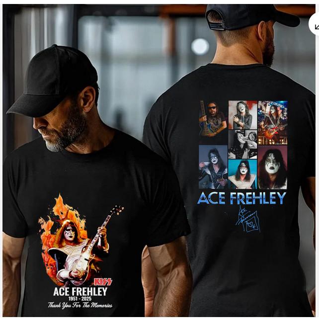 

Футболка Kiss Ace Frehley Легендарные Спасибо Воспоминания 1951-2025 Унисекс Футболка XXXXL