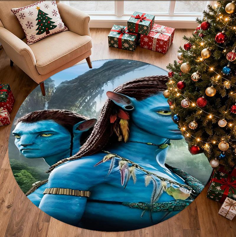 Avatar Pattern Round Rug, Indoor/Outdoor Mat, for Picnic, Gameroom, Bedroom, Office, Living Room, Home Decor Carpet, Birthday Gift