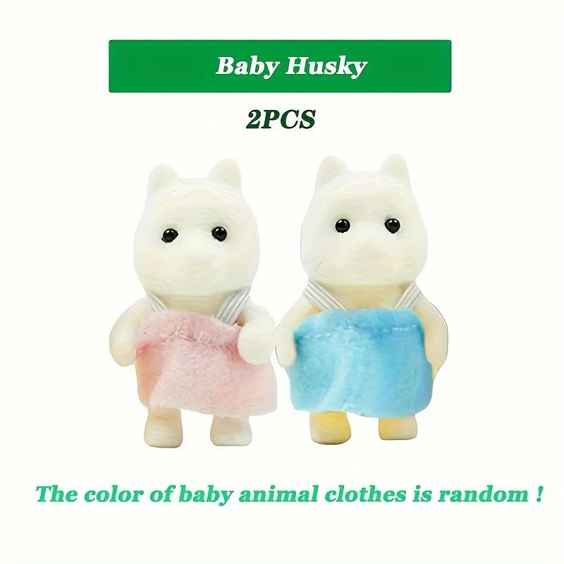

2pcs Children s Dollhouse Animal Family Playset White Rabbit Dolls Bear Baby Squirrel Husky Doll Dollhouse Girls Birthday Gifts
