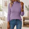 Damen Rollkragenpullover Schlanke Passform Gestricktes Baselayer Top