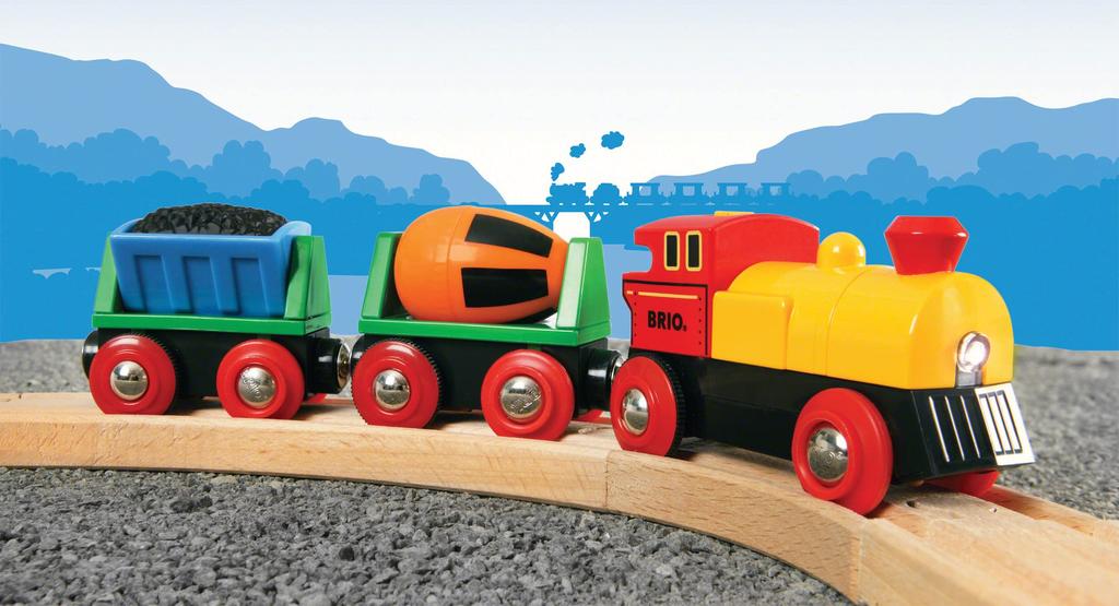 BRIO WORLD Power Action Tåg [3 delar] Åldrar 3 år och uppåt (Leksakståg, träspår, elektriskt lok) 33319