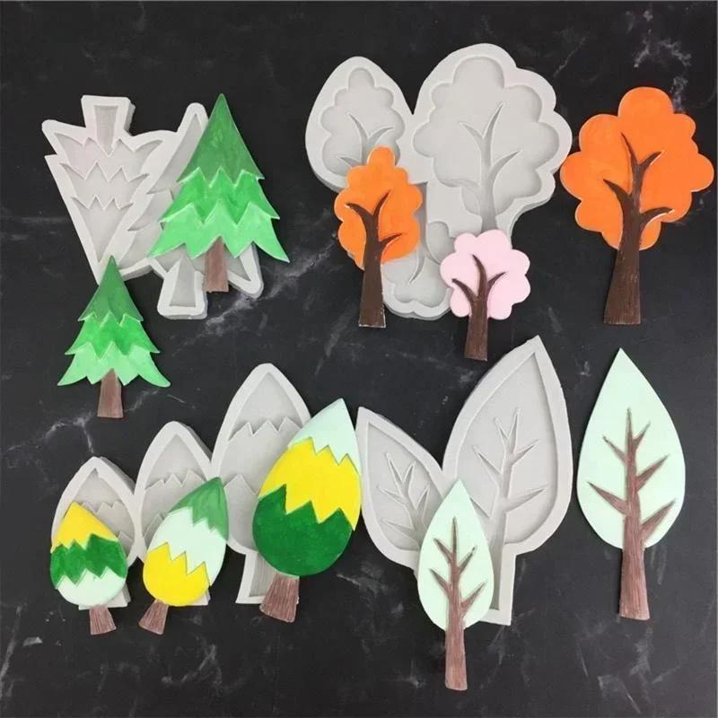Kitchen Baking Tools 3D Chocolate Mold Forest Tree Shape Chocolate Candy Mold Non-stick Silicone Material Accessories