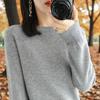 Round Neck Sweater Pullover Sweater Solid Color Long-sleeved Women's Inner Wear
