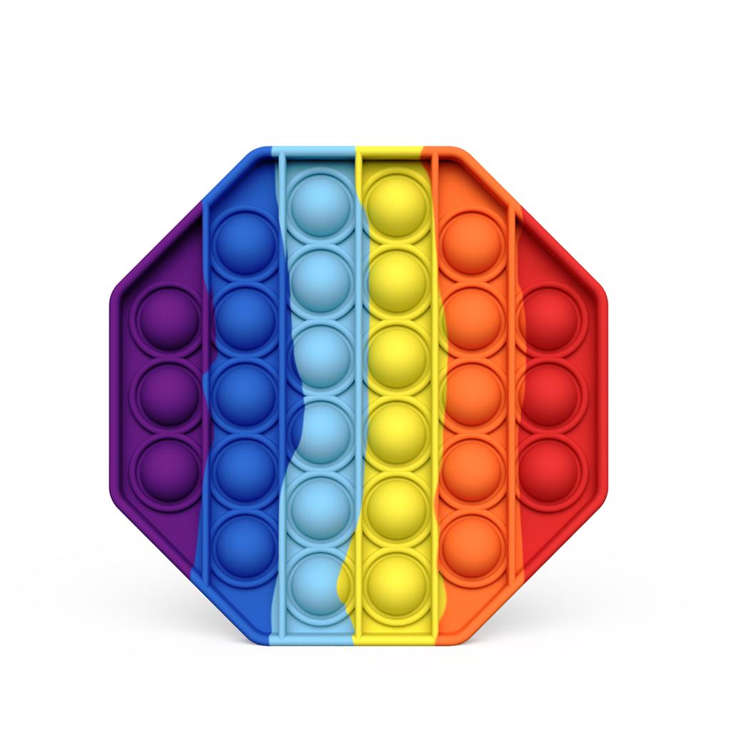 Rainbow Pop Push Bubble Fidget Toy - Anti Stress Relief Sensory Toys For Adults, Kids, Children & Special Needs