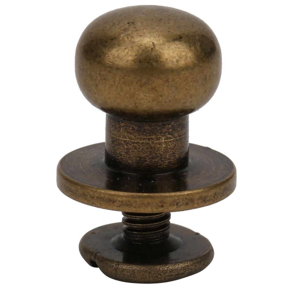 20 Sätze Kupfer Rundkopfnieten Punk Nieten Schraubverschluss DIY Lederhandwerk Nieten 10 x 8mm Bronze