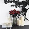 Black Red Roses Artificial Roses Scary Eyeball Design Halloween Home Decor Artificial Goth Eye bouquet Halloween Party Supplies
