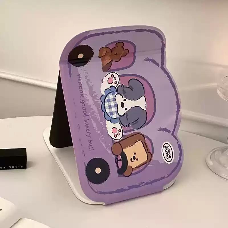 

Мультяшное зеркало для макияжа Милое маленькое складное зеркало Портативное карманное косметическое зеркало для женщин Студенческое общежитие Оптом 2025 Новинка Small 9.5cm фиолетовый