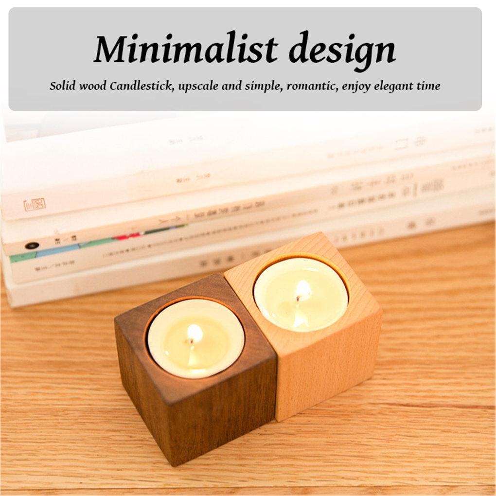 Kerzenständer aus Massivholz Weihnachten Hochzeit Valentinstag Requisite Tischdekoration Kerzenhalter