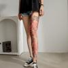 Breathable Fake Tattoo Socking Elastic Sun-proof Socks Flower Full Leg Tattoo Socks  Driving