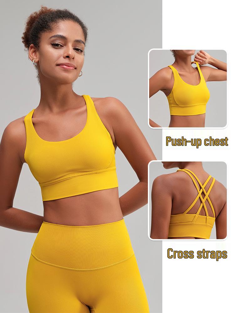 Women's High-Intensity Yoga Sports Bra: Crossback, Shockproof, Anti-Sag, Fitness Vest
