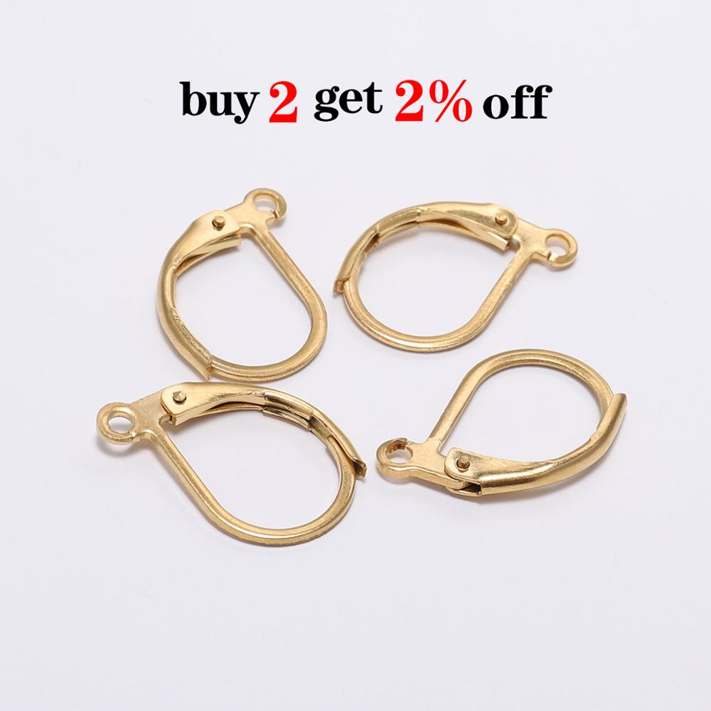 20pcs/lot Stainless Steel  Gold Korean Earrings For Women Base For Earrings Hooks For Jewelry Making Supplies DIY Findings