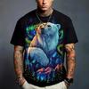 Vintage T-shirt For Men  Animal Russian Brown Bear Print T Shirts Short Sleeve Tee Casual Streetwear Oversized Men Clothing Tops