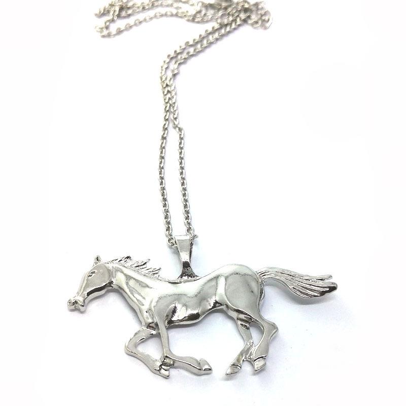 European & American Decorative Alloy Horse Necklace - Women's Versatile Long Sweater Chain, Korean-Style Accessories.