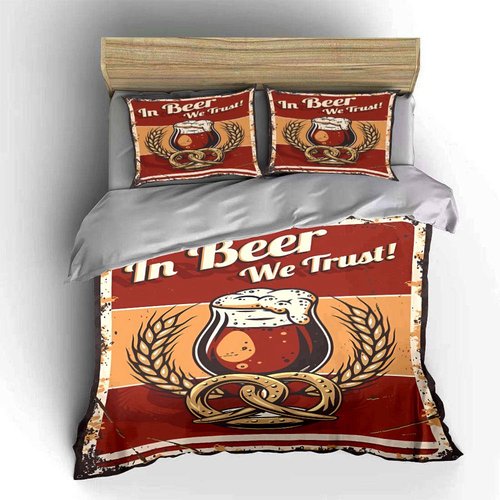 Beer glass, pretzel, wheat. Bedding sets Duvet cover sets Duvet covers Pillowcases(1* Duvet Cover 2* Pillowcases without duvet insert)