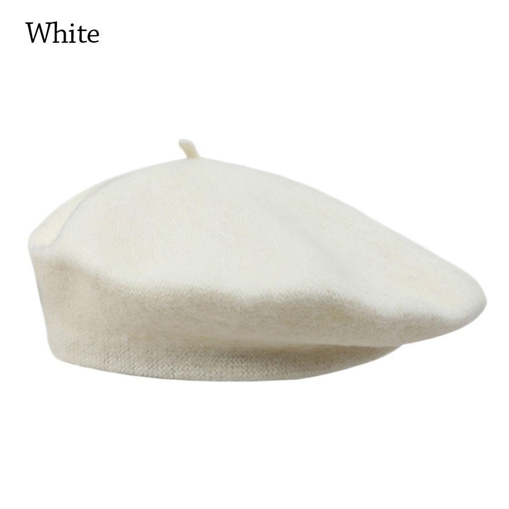 Solid Color Wool Berets Hat Warm French Artist Hat Women Girls Plain Cap Lady