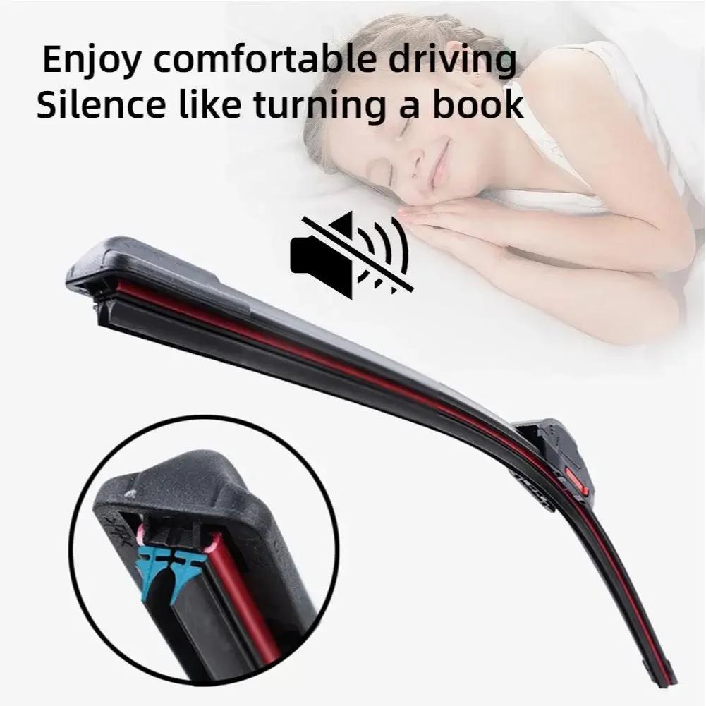 Car Wiper U-type Soft Rubber Strip Windscreen Wipers HD Brush Clean Reduce Noise Automotive Wiper 14"16"17" 18" 19"21" 22" 24"