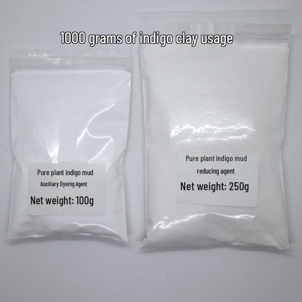 Pure Plant Indigo Tie-Dye Kit: Batik Resist Dyeing with Indigo Powder, Reducing & Fixing Agents, Dyeing Aid