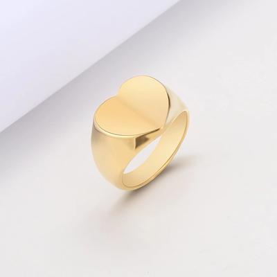 European and American Stainless Steel Smooth Ring Personalized Casting Love Peach Heart Ring Couple Ring Hand Jewelry
