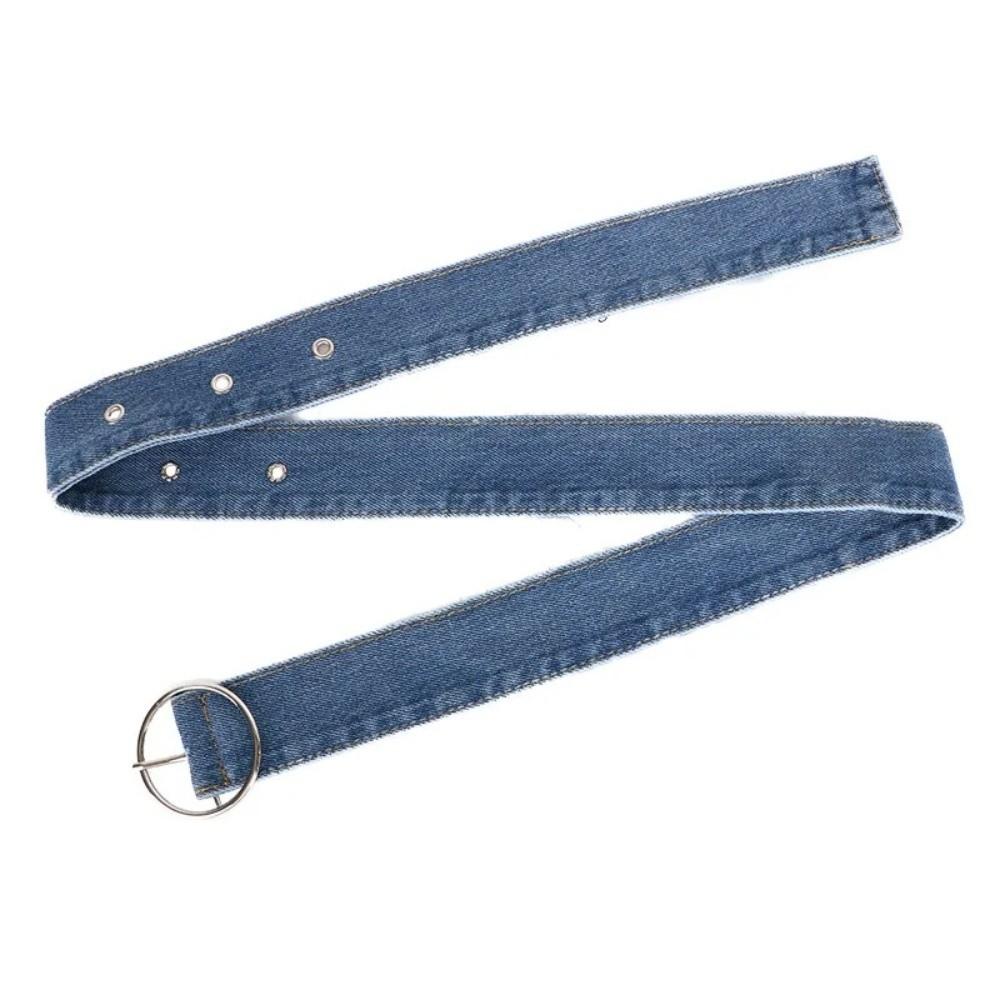 Lässiger Vielseitiger Denim-Hüftgürtel Vintage Breiter Canvas-Hüftgurt Verstellbarer Dornschließengürtel Für Damen Rock Hemd Passend