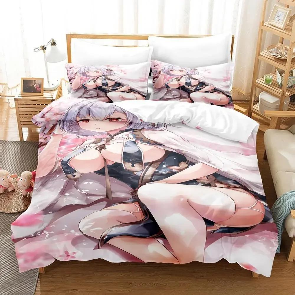 Sexy Azur Lane Sirius 3D Print Bedding Set Cartoon Anime Duvet Cover Adult Kid Bedroom Game Girl