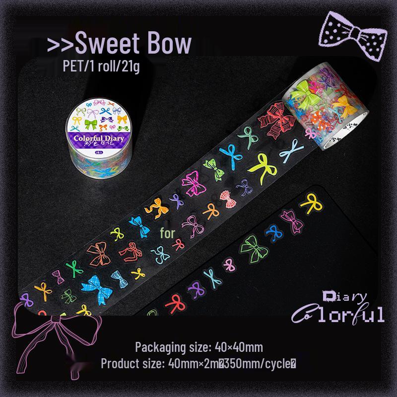 Ketchup Iridescent Die-cut Adhesive Tape - Cute Korean Style Colorful Diary Stickers