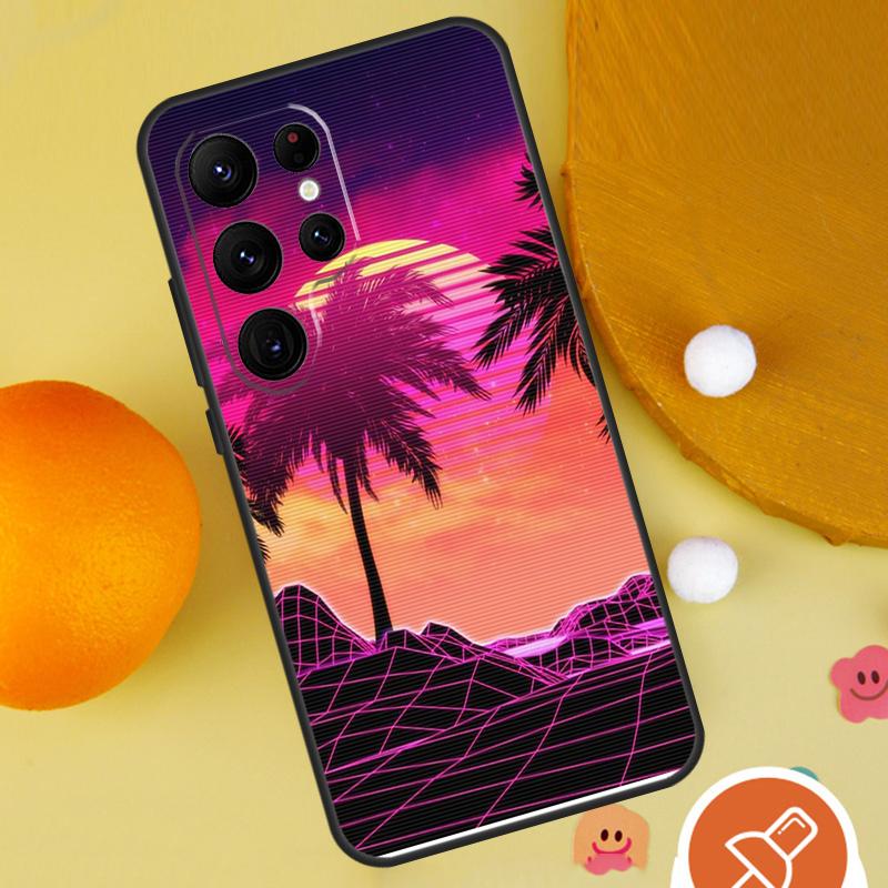 Synthwave Retro 80s Neon Case For Samsung Galaxy S25 Ultra S24 S23 S22 S21 Ultra S9 S10 S20 Plus S24 FE Funda Cover