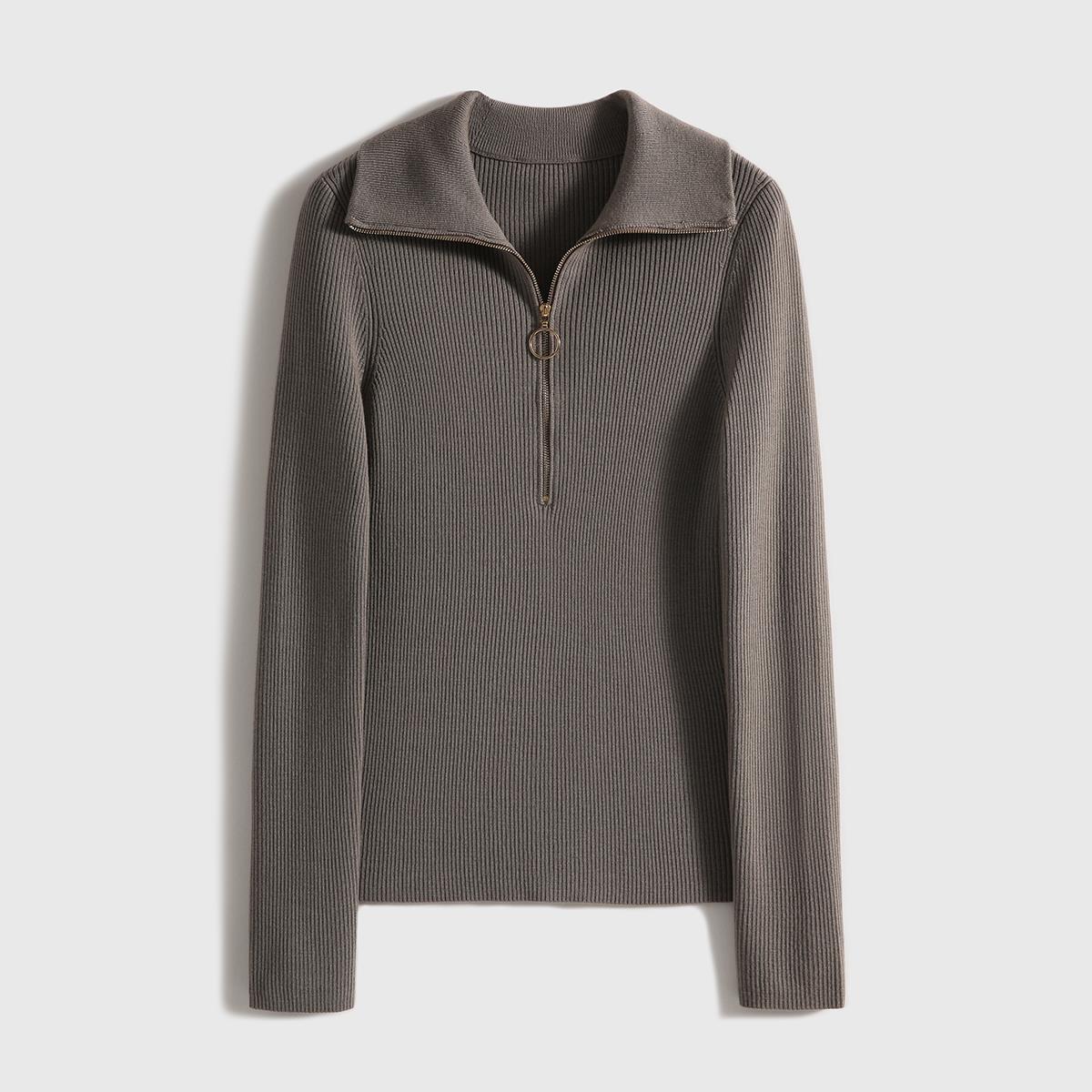 

Новый осенне-зимний стиль Пряжа Янцзы Трикотажный топ из шерсти на молнии XL