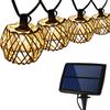 Solar Rattan Lantern String Lights: LED E12 Bulb for Garden and Courtyard Décor