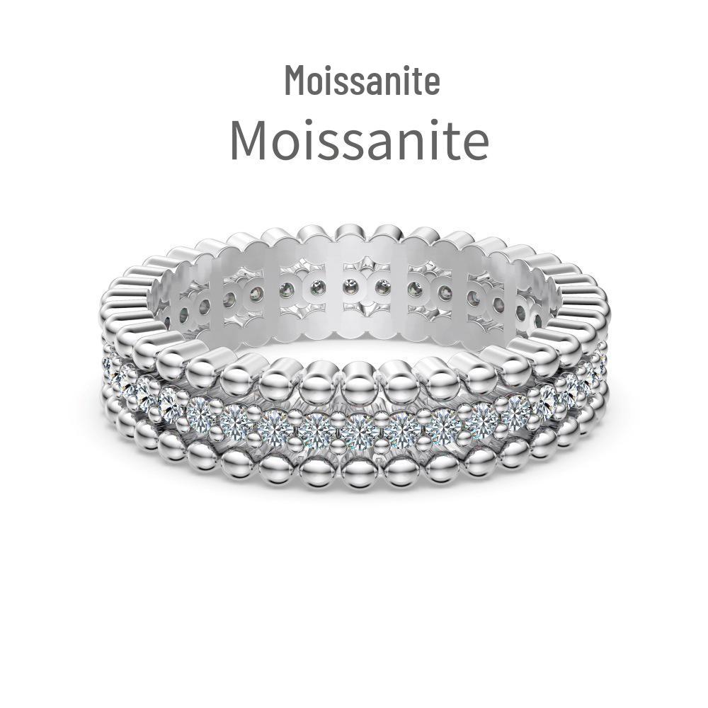 Stilvoller S925 Sterling Silber Ring für Mädchen - Leichter Luxus, Super Glänzend, Modern für den täglichen Gebrauch