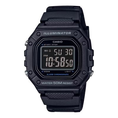 Unisex Standard Digital Watch W-218H-1BV - Cheep Casio, Reversed Display, Black, Imported Model