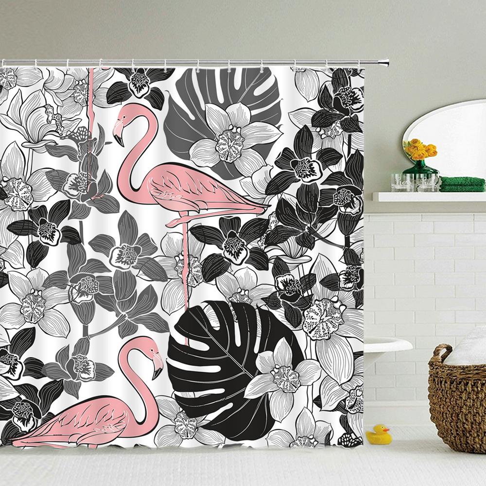 3D Flower Tulip Blossom Cactus Lavender Rose Shower Curtains Bathroom Curtain Frabic Waterproof Polyester Bath Curtain With Hook