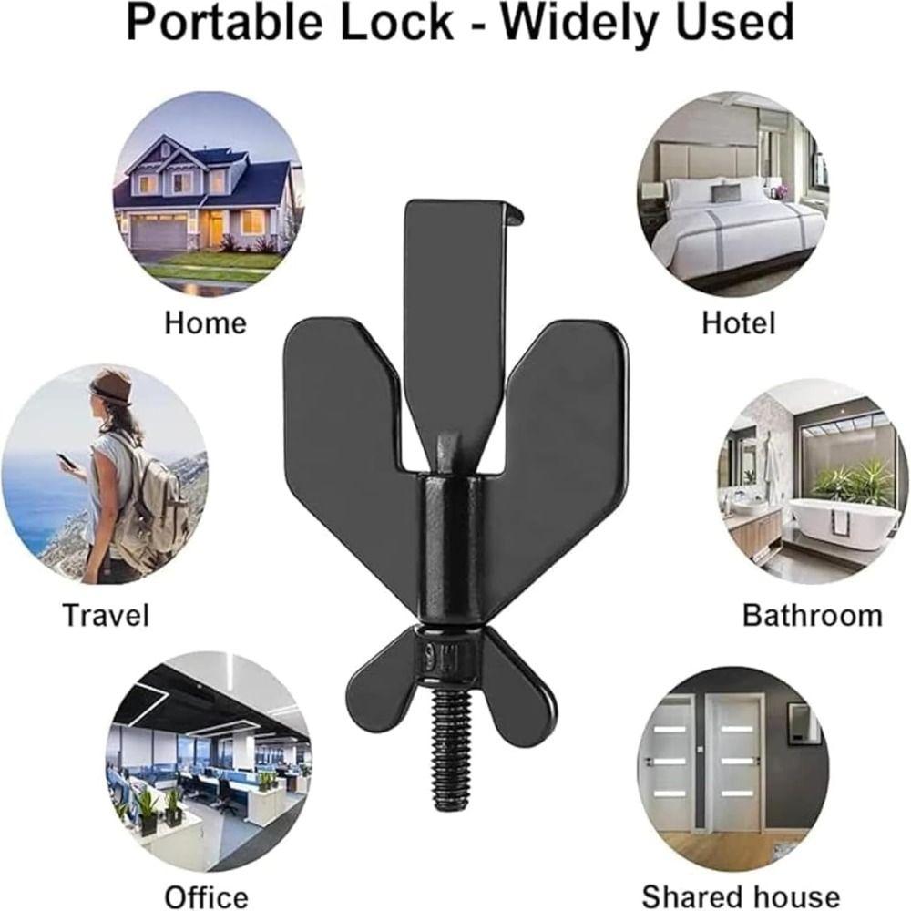 Adjustable Travel Door Lock Stainless Steel Butterfly Door Stopper Door Stopper for Travel Hotel