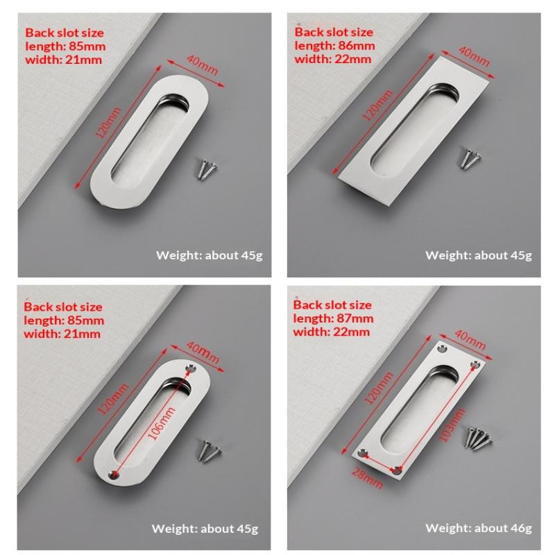 Poignée cachée en acier inoxydable Poignée de porte coulissante intégrée Poignée de tiroir de porte coulissante intégrée Poignée Noir Or Bronze