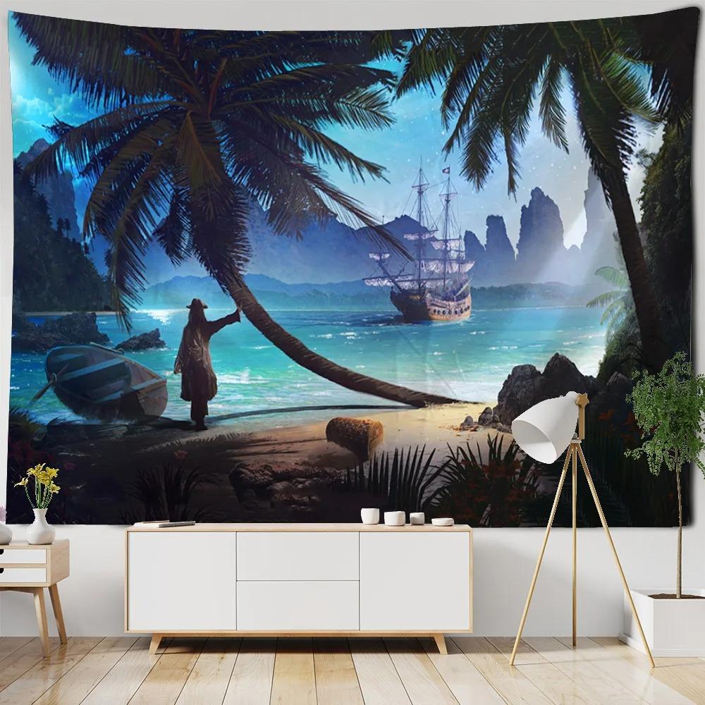 Magic Forest Castle Pattern Tapestry Home Wall Decoration Tapestry Bedroom Living Room Tapestry