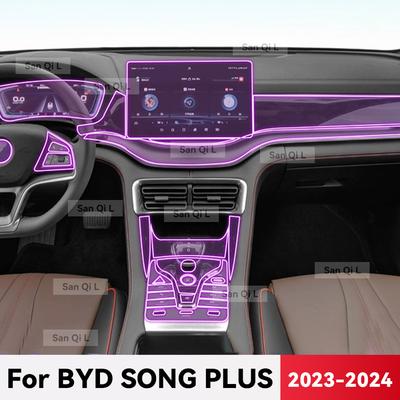 For BYD SONG Plus EV DMi  2024 TPU Car Navigation Screen Film Gearbox Protective Sticker Anti-scratch Interior Accessories