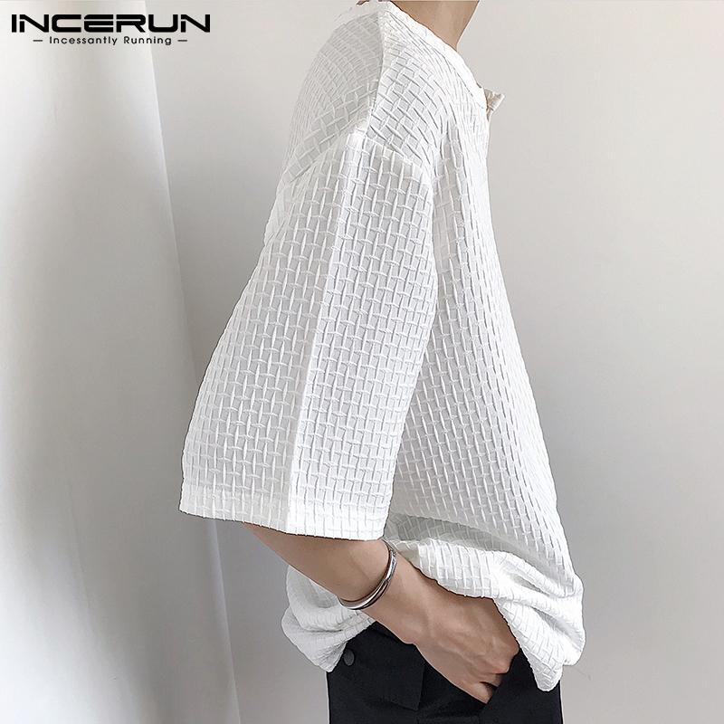 INCERUN летние мужские топы с v-образным вырезом и короткими рукавами — фото 4