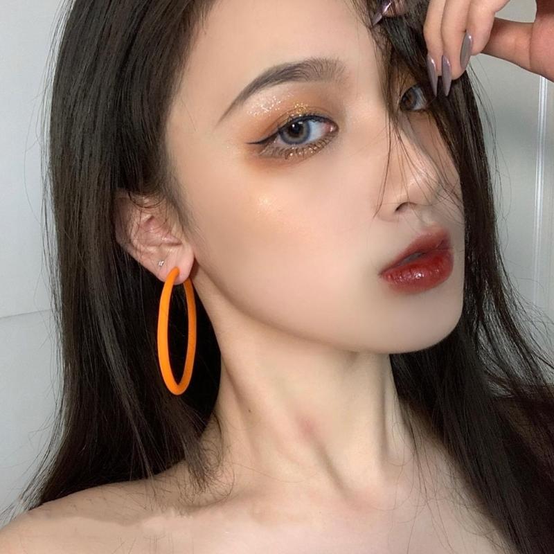 Stylish Circle Hoop Earrings Dangle Earrings Comfortable Ear Jewelry Acrylic Texture Suitable for Daily and Party Wear