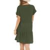 Women's Fashion Casual Round Neck Short Sleeve Ruffle Dresses