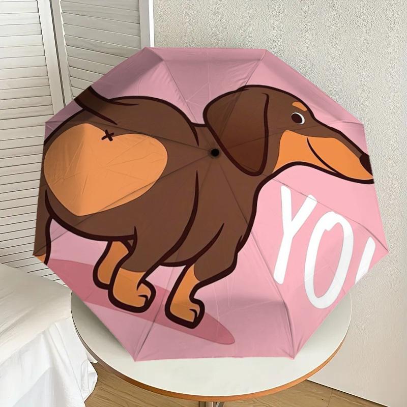 

1pc Dachshund Heart Love Pet Umbrella with Plastic Handle,Suitable for All Seasons Home Travel Outdoor UmbrellaDD324