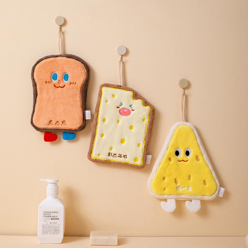 Cartoon Hanging Absorbent Hand Towel - Lint-Free for Bathroom & Kitchen