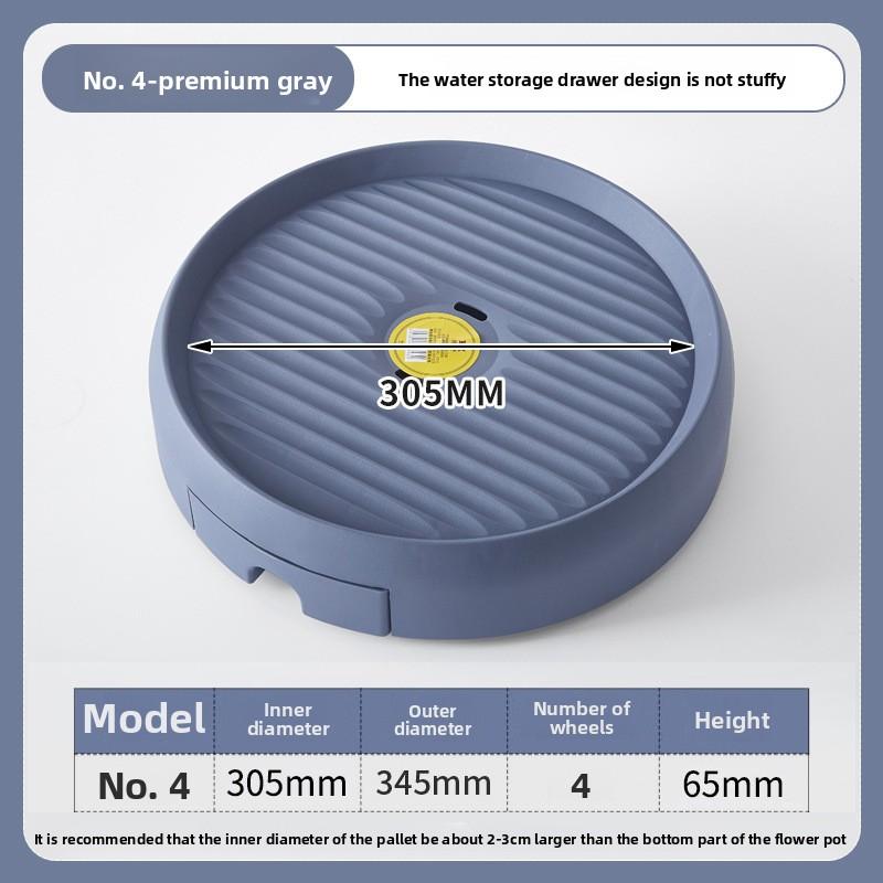 Flower pot bottom tray, flower box base, plastic thickened resin circular household drain pan, no wheel for draining water