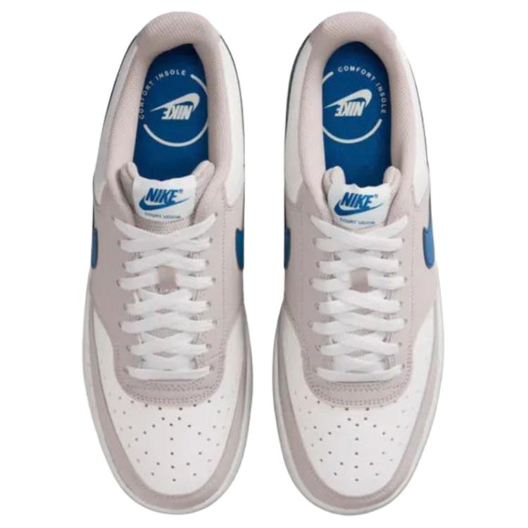 Nike Court Vision Synthetic Leather, Textile Breathable Low Top Skateboard Shoes Men's Light Gray White IM0459-103